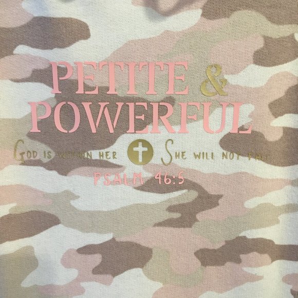 Pink Camoflage Hooded Sweatshirt with Graphic, Size XS - Picture 2 of 3